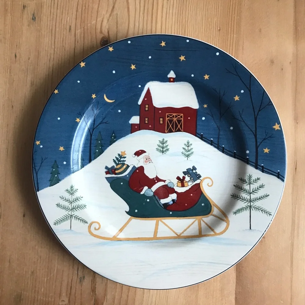 2/$30 Warren Kimble Sakura Casual Oneida HOME FOR THE HOLIDAYS ‘01 8.5” Plate